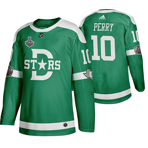 Adidas Dallas Stars #10 Corey Perry Men Green 2020 Stanley Cup Final Stitched Classic Retro NHL Jersey